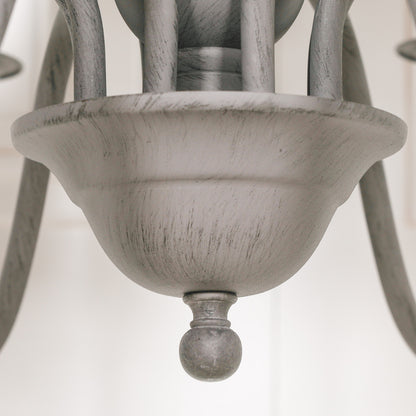 French Style Grey 12 Branch Chandelier with Shades