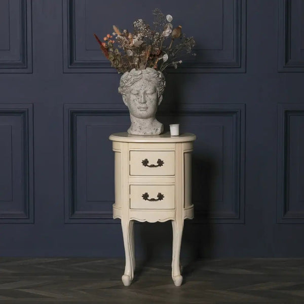 Aged Dauphine Ivory French Style Bedside Table | Chic & Co HomeBedside TablesChic & Co Home LTD