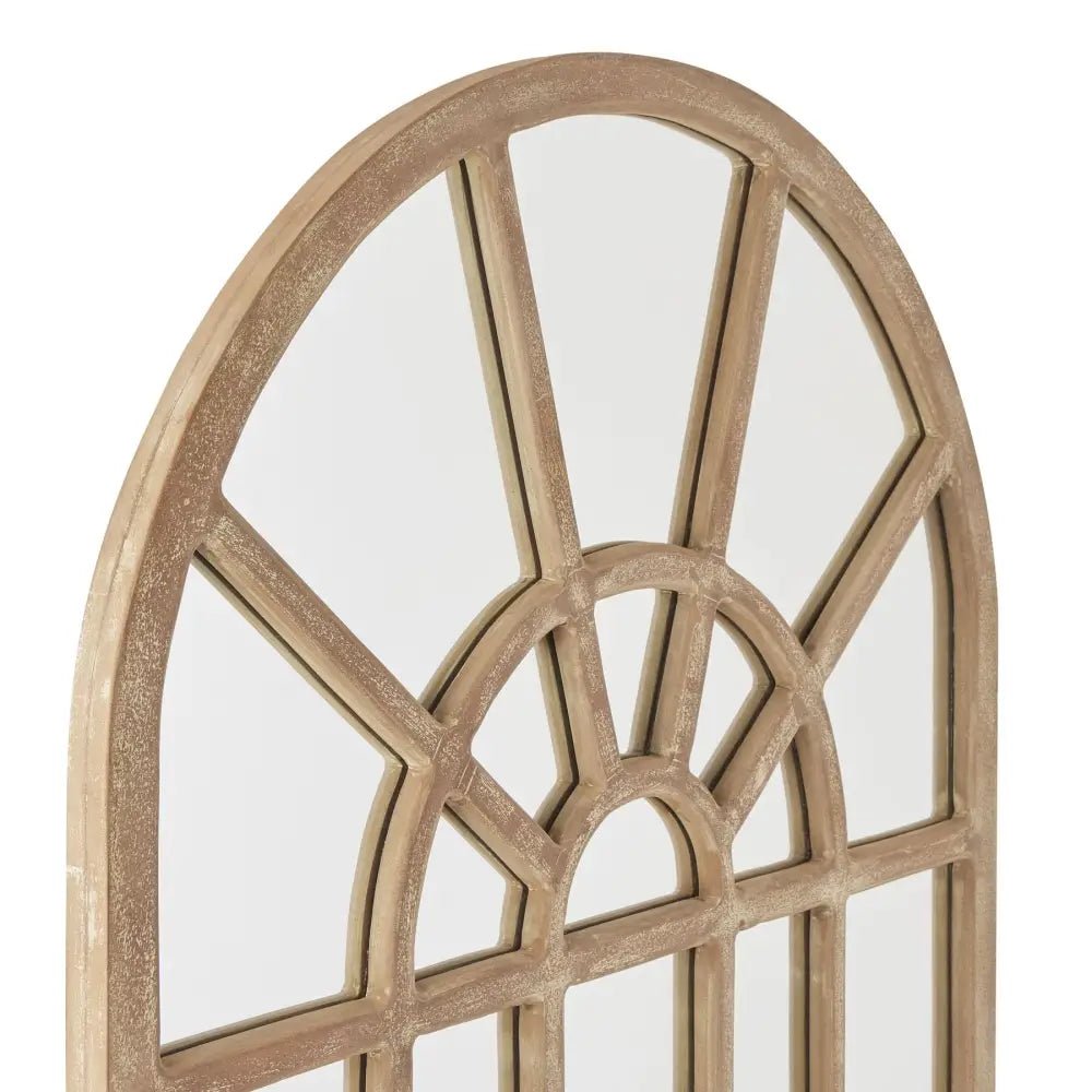 Arched Paned Wall Mirror in Wooden FrameMirrorsChic & Co Home LTD