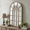 Arched Paned Wall Mirror in Wooden FrameMirrorsChic & Co Home LTD