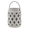 Athena Stone Large Lattice Lantern with Metal HandleCandle HolderChic & Co Home LTD