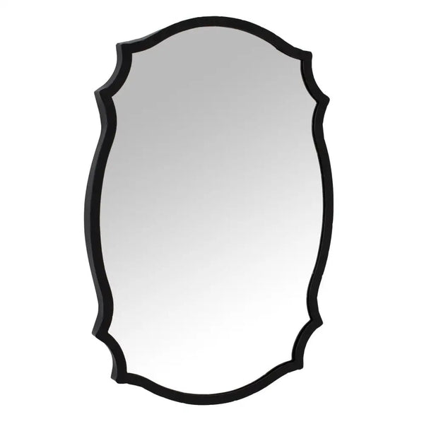 Matt Black Ornate Curved Oval MirrorMirrorsChic & Co Home LTD