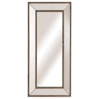 Rectangular Augustus Wall Mirror with ornate silver frame and stunning bronze accents