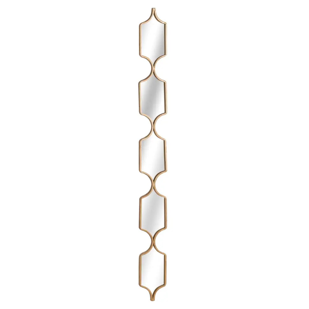 Stunning Exquisite Square Decorative Hanging Mirror with Gold-Toned Hexagonal Sections