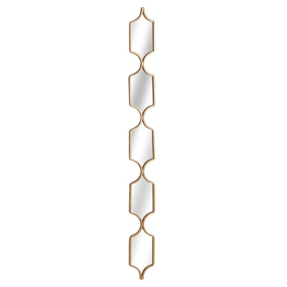 Stunning Exquisite Square Decorative Hanging Mirror with Gold-Toned Hexagonal Sections