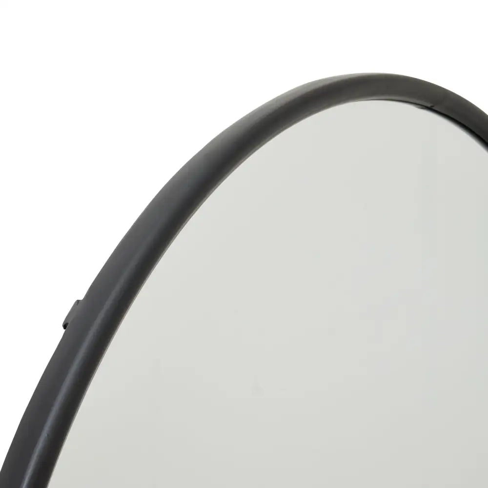 Large Black Circular Metal Wall Mirror with Thin Frame, perfect for any stylish room