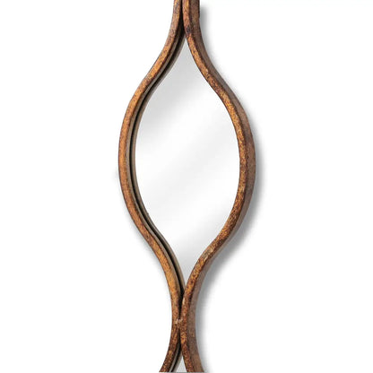 Chic Home Oval Mirror with Curved Wooden Frame, perfect for your candle or diffuser setup