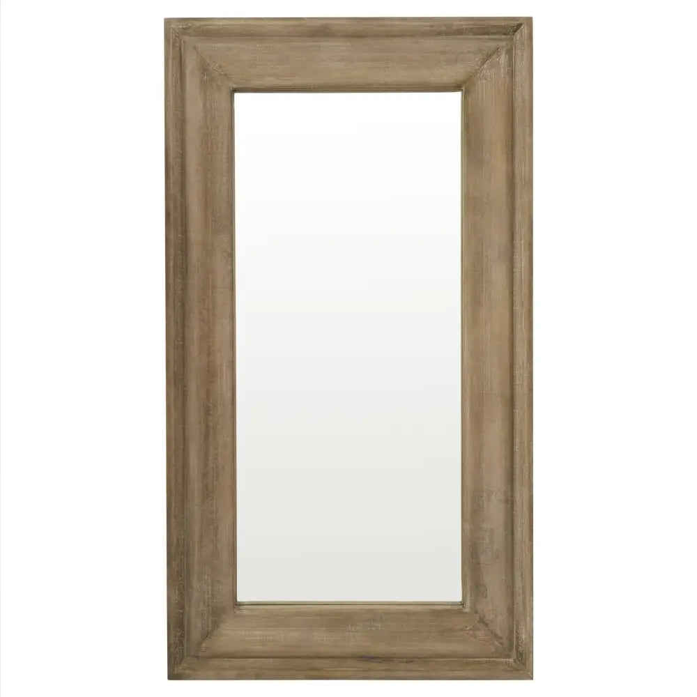 Rectangular Rustic Wooden Frame Mirror from the Copgrove Collection with elegant hardwood