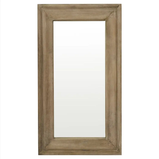 Rectangular Rustic Wooden Frame Mirror from the Copgrove Collection with elegant hardwood