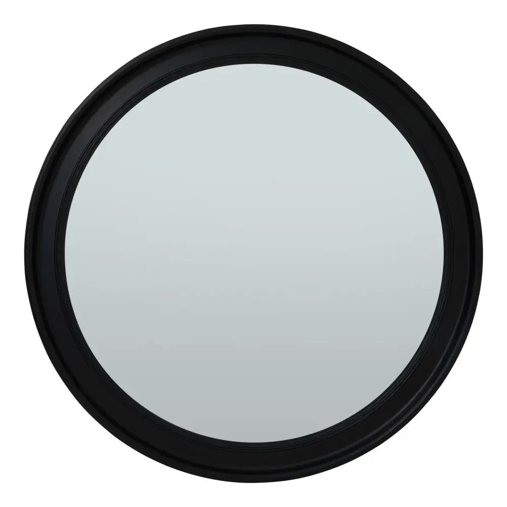 Stunning Elegance Black Wood Round Mirror with Framed Design for a chic home vibe