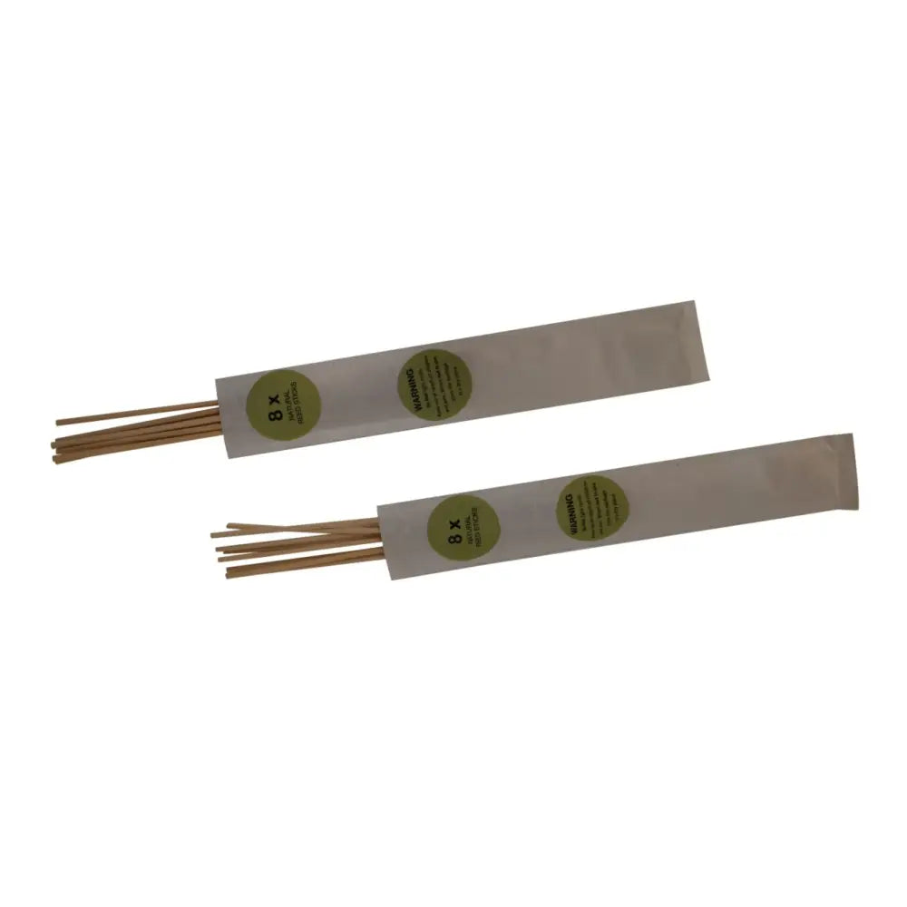 Incense sticks in paper sleeves with green labels for Amia Diffuser Set, Lavender & Oudh