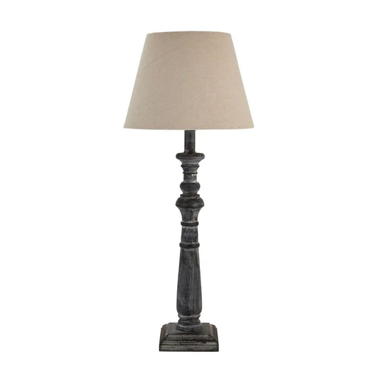 Elegant Wooden Table Lamp with Beige Fabric Shade for stylish home decor