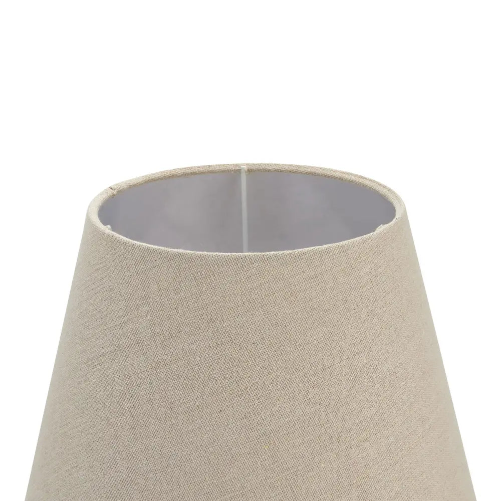 Beige tapered fabric lampshade on an Elegant Wooden Table Lamp for a cozy vibe