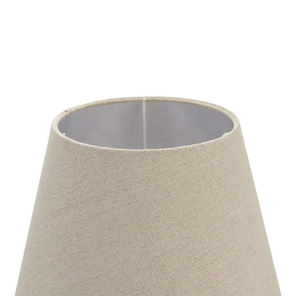 Beige tapered fabric lampshade on an Elegant Wooden Table Lamp for a cozy vibe