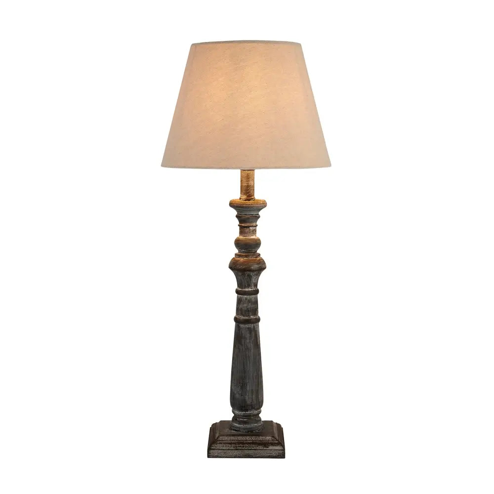 Elegant Wooden Table Lamp with Beige Fabric Shade, perfect beside a candle or diffuser