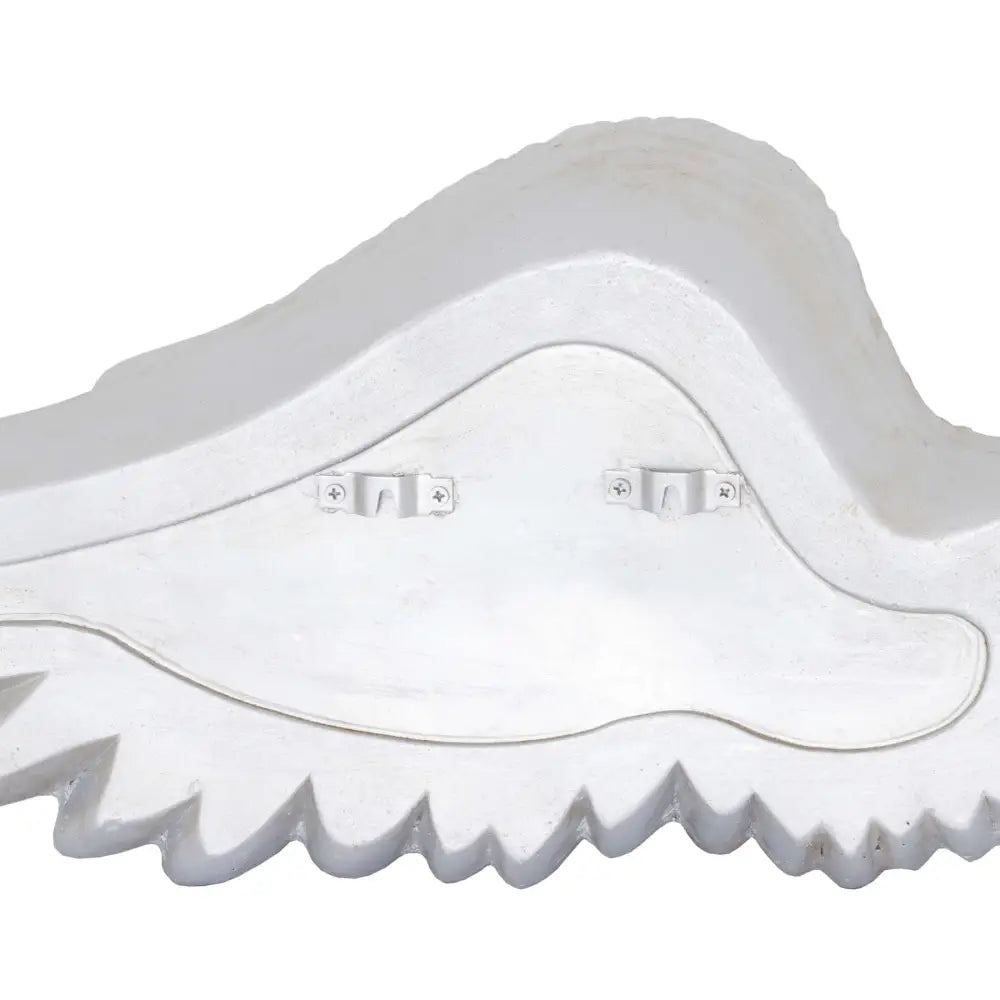 White plastic sandal with textured sole perfect for your Antique Silver Horizontal Angel decor