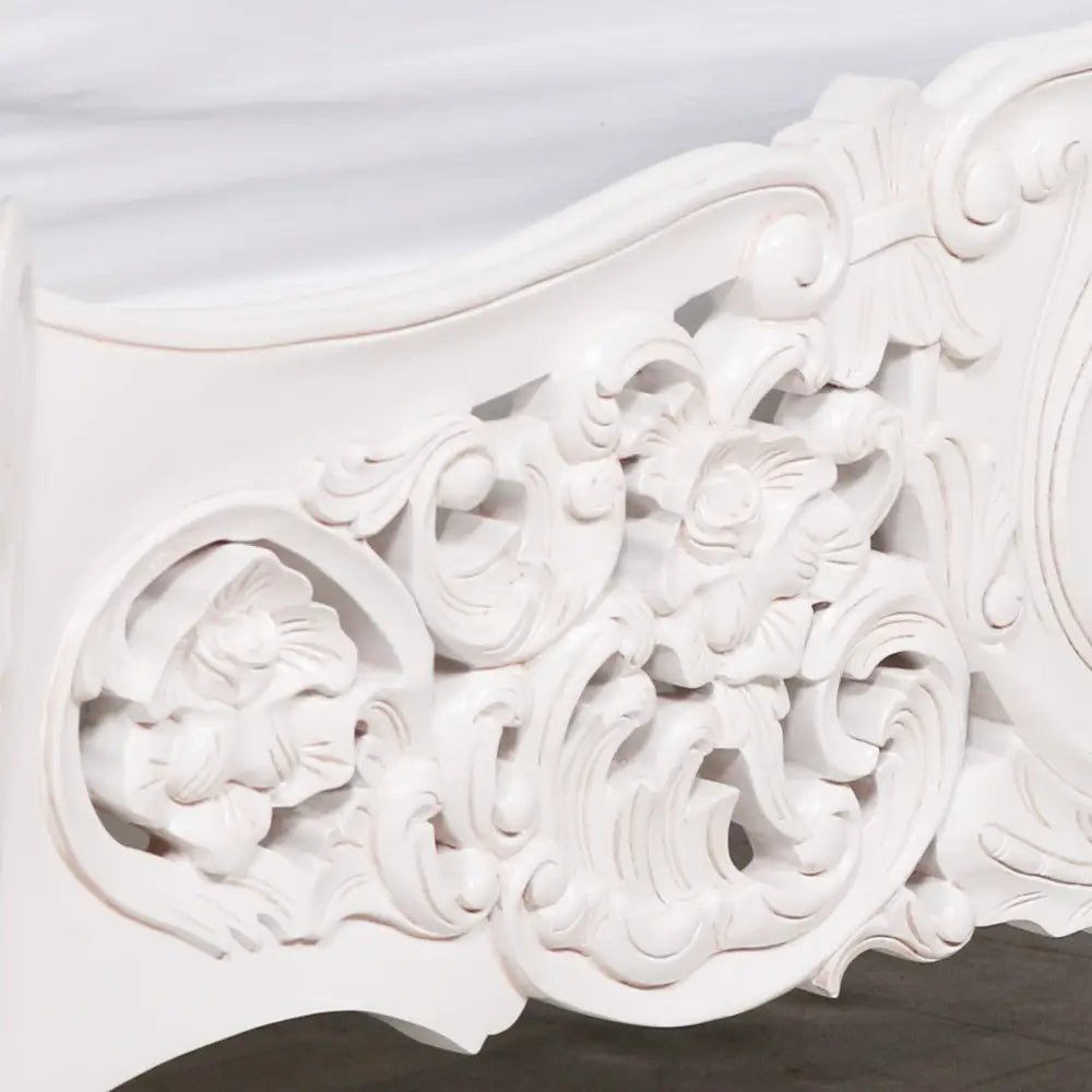 White French Style Rococo King Bed in Mahogany WoodBed FrameChic & Co Home LTD